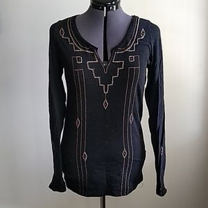 Lucky Band Long-Sleeve Beaded Embroidered Shirt